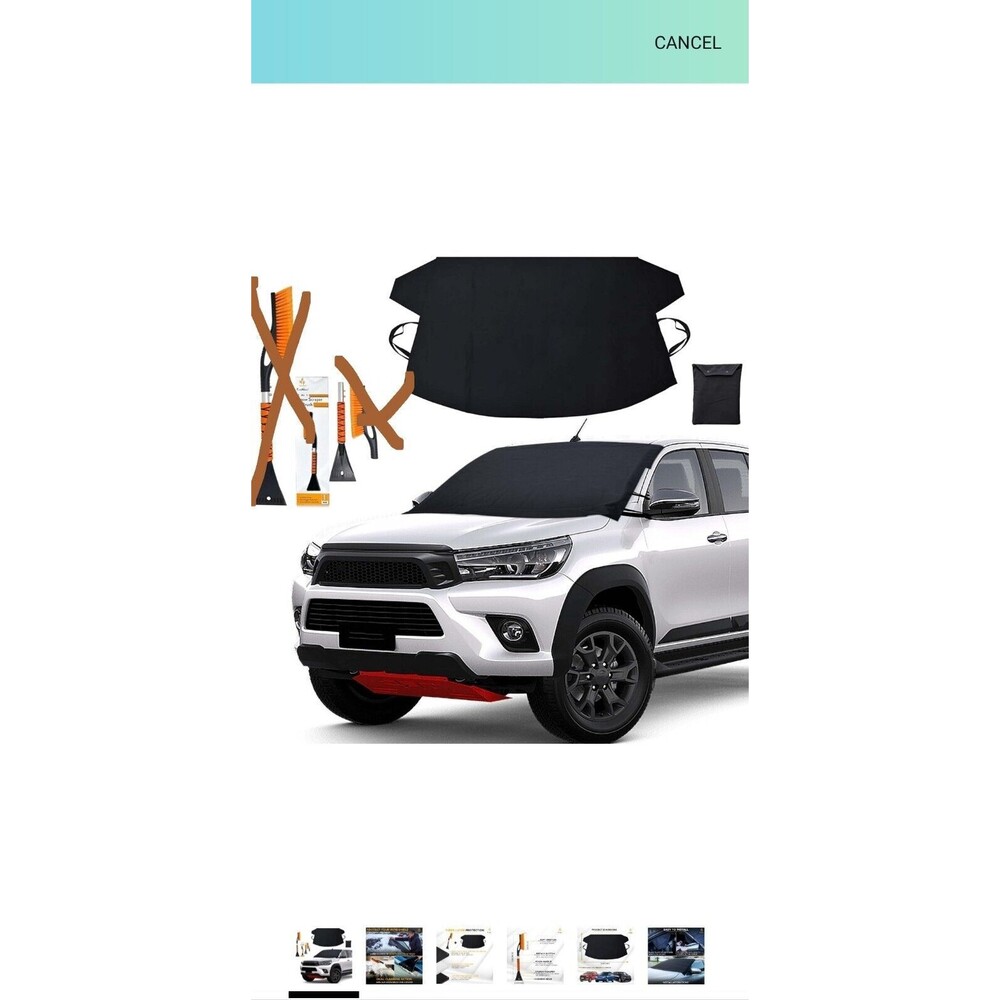 EcoNour Car XL Windshield Cover for Ice and Snow with scraper New B8